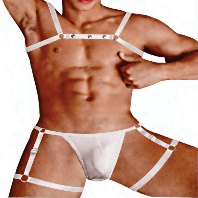 Cueca Jockstrap Sexy Kit Especial Ousada Branca Picante