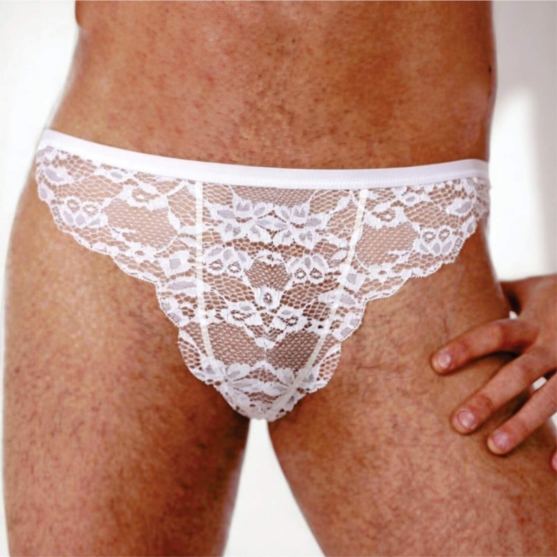 Cueca Renda Sexy Especial Ousada Regulável Branca Picante