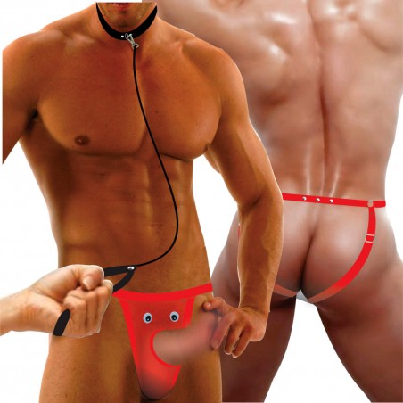 Cueca e Coleira Jockstrap Sexy Comb Especial Dominador Ousado Picante