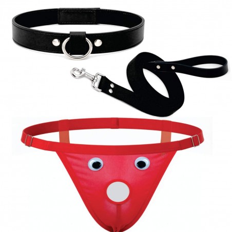 Cueca e Coleira Jockstrap Sexy Comb Especial Dominador Ousado Picante
