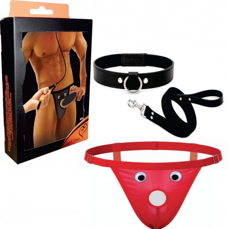 Cueca e Coleira Jockstrap Sexy Comb Especial Dominador Ousado Picante