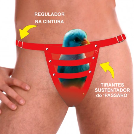 Cueca Sexy Gaiola Jockstrap Especial Ousada Picante Vermelha Paixão