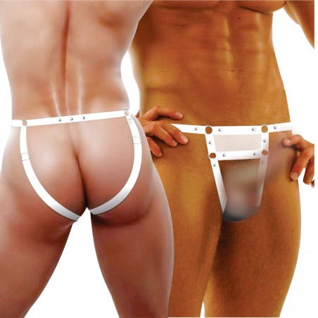 Cueca Sexy Jockstrap Especial Aberta Ousada Branca Picante