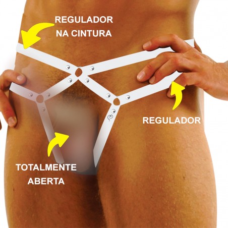 Cueca Sexy Estrutural Especial Jockstrap Ousada Branco Picante