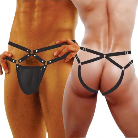 Cueca Sexy Estrutural Especial Jockstrap Ousada Preta Picante