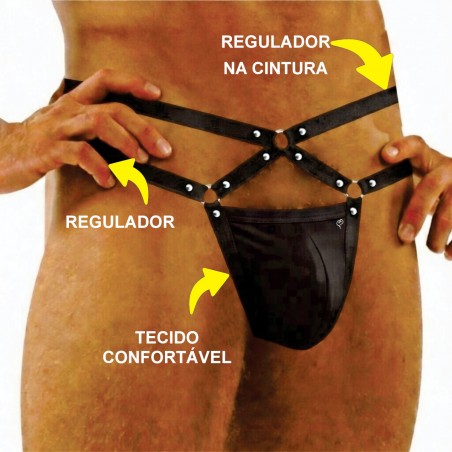 Cueca Sexy Estrutural Especial Jockstrap Ousada Preta Picante