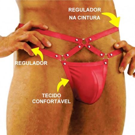 Cueca Sexy Estrutural Especial Jockstrap Ousada Vermelho Paixão Picante