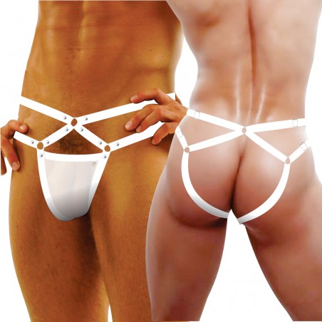 Cueca Sexy Estrutural Especial Jockstrap Ousada Branca Picante sedutora