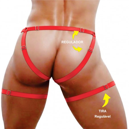 Cueca Jockstrap Sexy Especial Cinta Ousada Vermelho Picante
