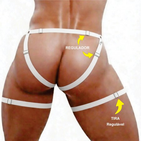 Cueca Jockstrap Sexy Especial Cinta Ousada Branca Picante