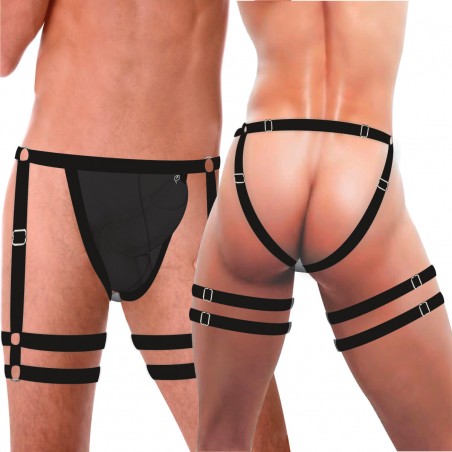 Cueca Jockstrap Sexy Especial 2 Cinta Ousada Preta Picante