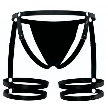 Cueca Jockstrap Sexy Especial 2 Cinta Ousada Preta Picante