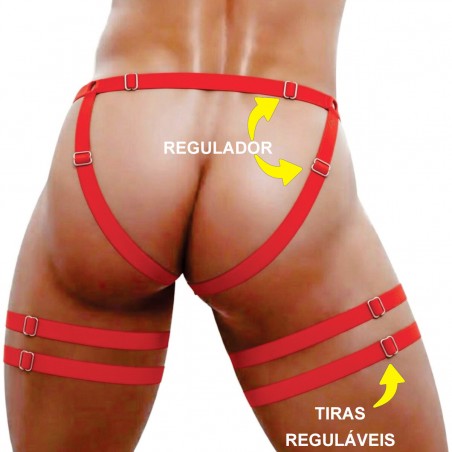 Cueca Jockstrap Sexy Especial 2 Cinta Ousada Vermelho Paixão Picante