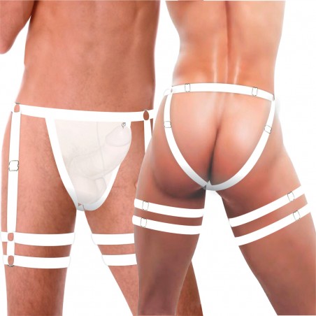 Cueca Jockstrap Sexy Especial 2 Cinta Ousada Branca Picante