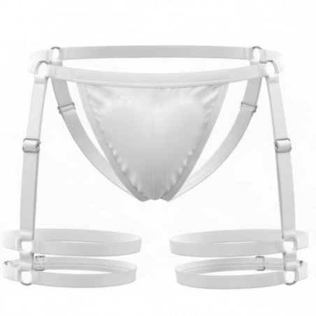 Cueca Jockstrap Sexy Especial 2 Cinta Ousada Branca Picante