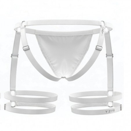 Cueca Jockstrap Sexy Especial 2 Cinta Ousada Branca Picante