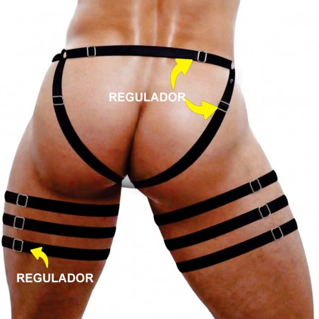 Cueca Jockstrap Sexy Especial 3 Cinta Ousada Preta Picante