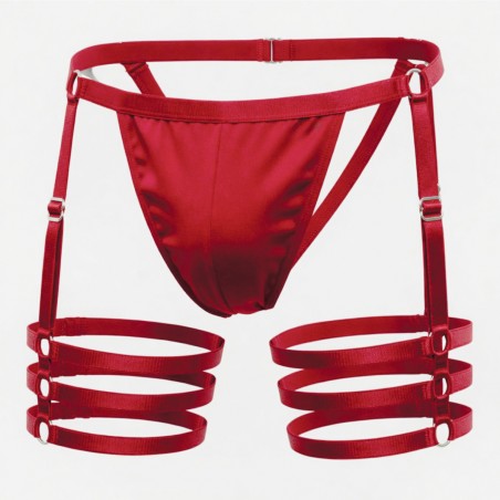 Cueca Jockstrap Sexy Especial 3 Cinta Ousada Vermelha Paixão Picante