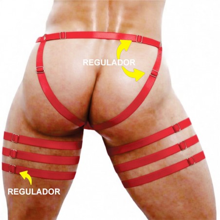 Cueca Jockstrap Sexy Especial 3 Cinta Ousada Vermelha Paixão Picante