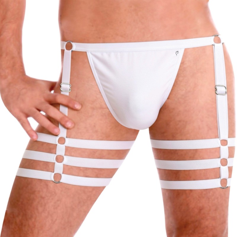 Cueca Jockstrap Sexy Especial 3 Cinta Ousada Branca Picante