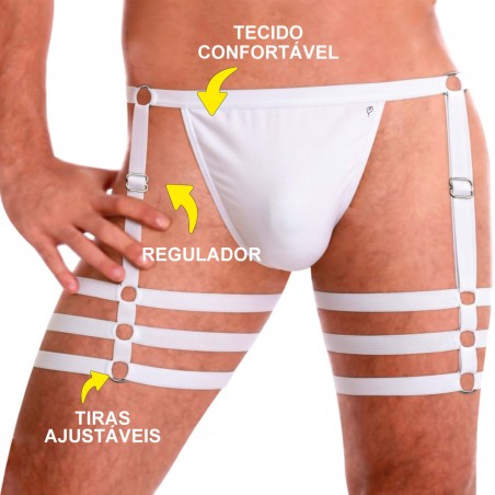 Cueca Jockstrap Sexy Especial 3 Cinta Ousada Branca Picante