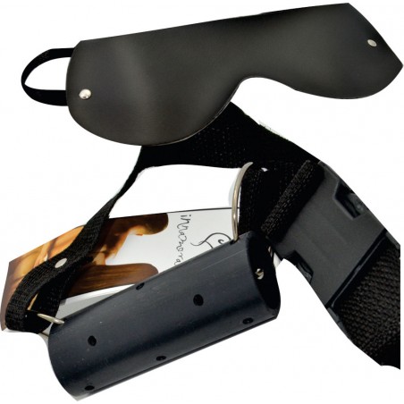 Mordaça Bastão Bdsm Kit com Venda Tapa Olhos Bondage Luxo