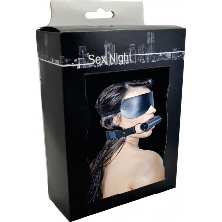 Mordaça Bastão Bdsm Kit com Venda Tapa Olhos Bondage Luxo
