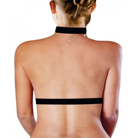 Harness Top Coleira em CouroEco Arnês sexy Arreio Fashion
