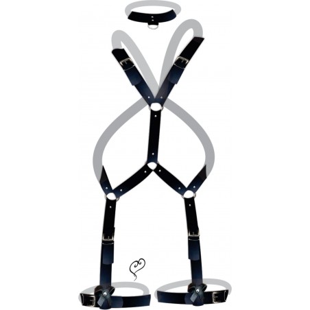 Harness Arreio Body Cinta Liga em CouroEco Arnês Sexy Ousado