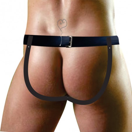 Tanga JockStrap Transparente Sexy Ousado em CouroEco Huthless Collection