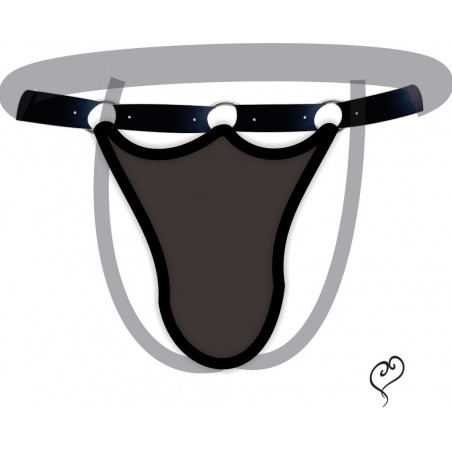 Tanga JockStrap Transparente Sexy Ousado em CouroEco Huthless Collection